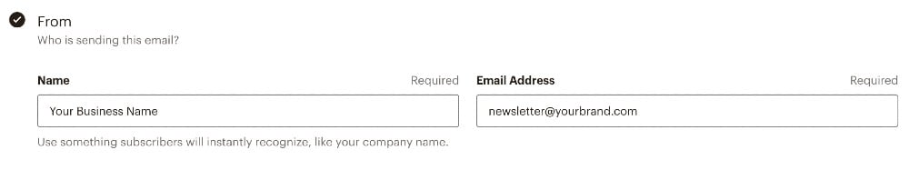 Email sender address