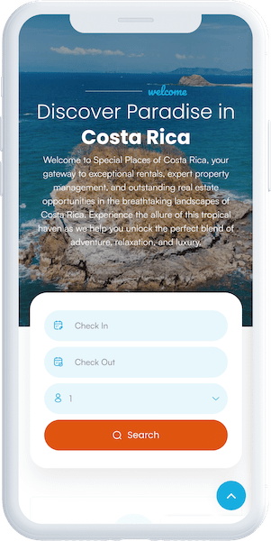 SPCR responsive vacation rental website design on phone