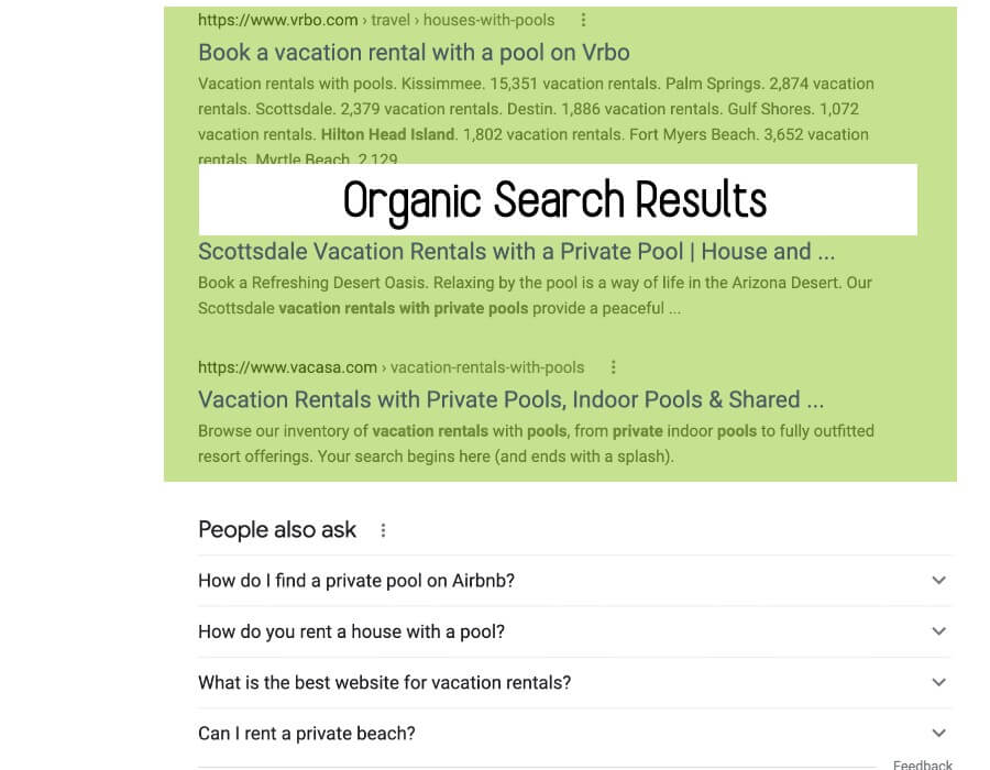image of organic search results