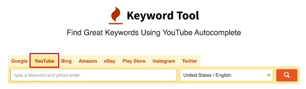KeywordTool.io YouTube Search