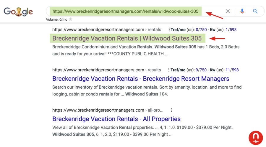 Check google for indexed property pages