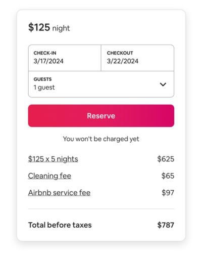 Airbnb fees