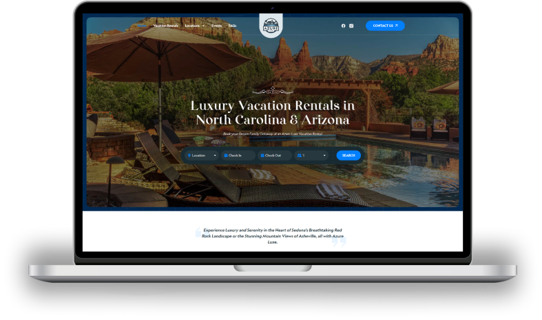Azure Luxe on laptop